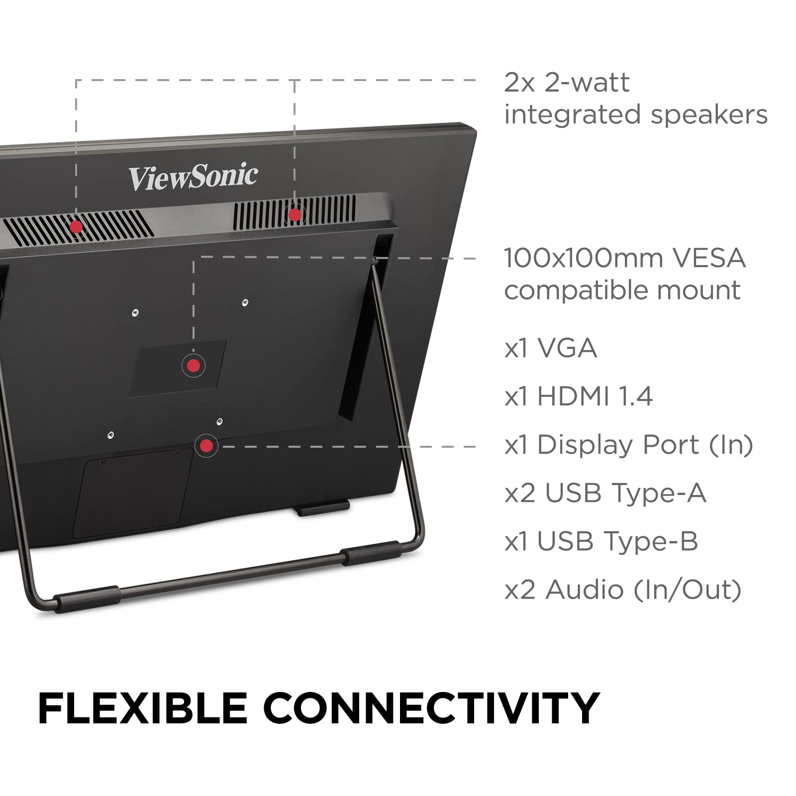 ViewSonic TD2465 24 Inch 1080p IPS Touch Screen Monitor with Advanced Ergonomics, HDMI and USB Inputs,Black