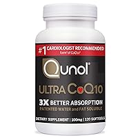 CoQ10 100mg Softgels - Qunol Ultra 3x Better Absorption Coenzyme Q10 Supplements - Antioxidant Supplement For Vascular And Heart Health & Energy Production - 4 Month Supply - 120 Count