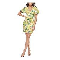 GUESS Womens Summer Boning Bodycon Dress Yellow 4