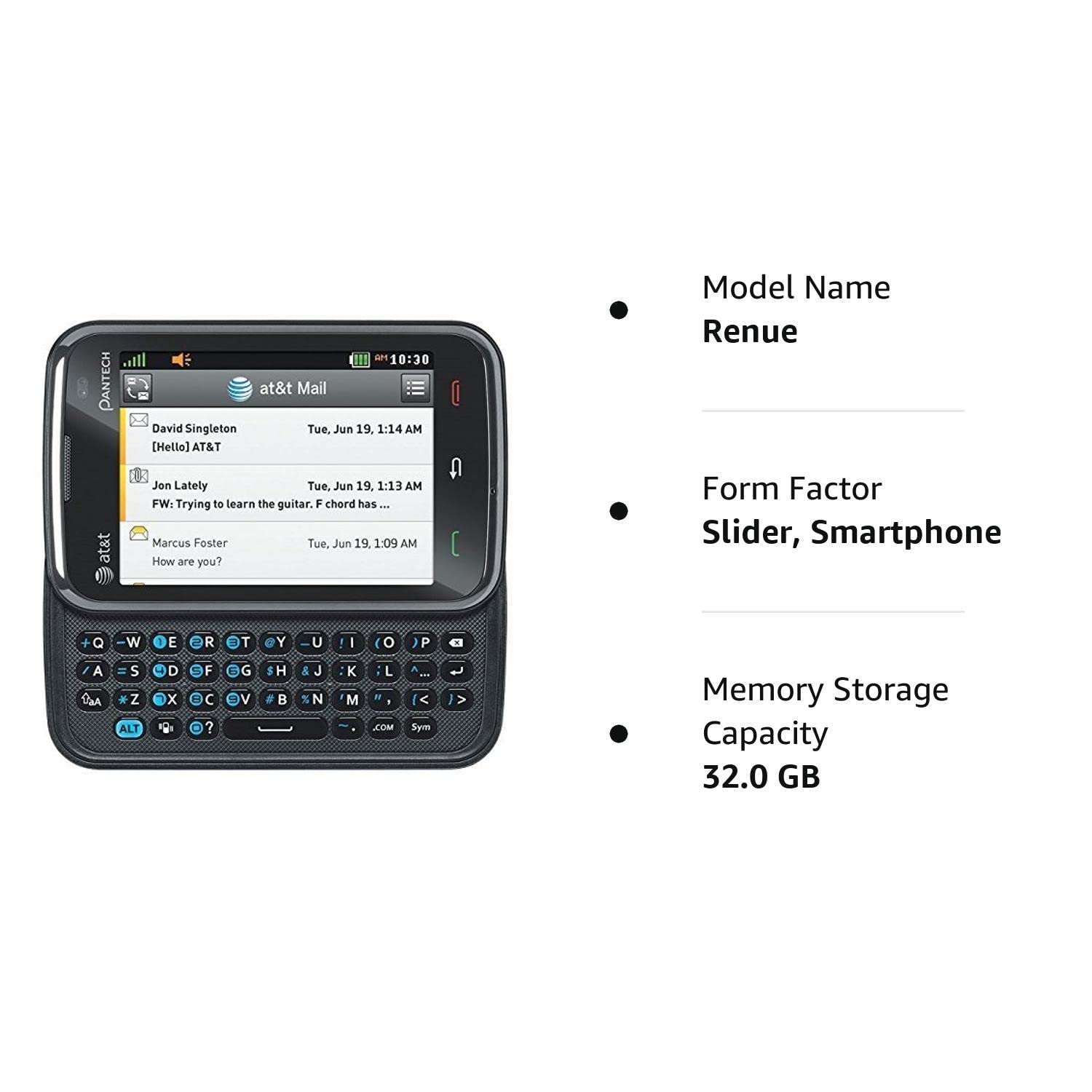 Pantech Renue Qwerty Slider Keyboard phone - GSM unlocked