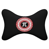 Pi Day Mathematics Symbol Car Headrest Pillow 2pcs Memory Foam Neck Pillow Neck Support Pillow for Camping and Traveling