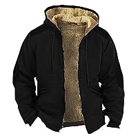 Jackets For Men Hoodie Big And Tall Winter Sherpa Lined Jacket Mens Heavyweight Fleece Warm Trucker Hoodies Coat