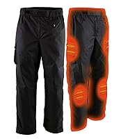 Nexgen Heat NXM5715SET Men Black Winter Thermal Heated Pants for Ski Snow and Riding - w/Battery Pack - 4X-Large