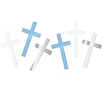 Fancy Blue Cross Foil Confetti (0.5 oz) - Elegant Party Essential for Baptism, Communion, and Religious Events