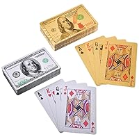 Rhode Island Novelty Mini Gold Foil $100 Bill Playing Cards