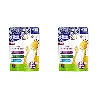 GuruNanda Dental Floss Picks for Kids, Extra-Long Giraffe-Shaped Picks with Fluoride, Anti-Slip & Shred-Resistant Design & Eco-Friendly Handle & Berry Flavor, Ideal for Ages 3+, 90 Count (Pack of 2)