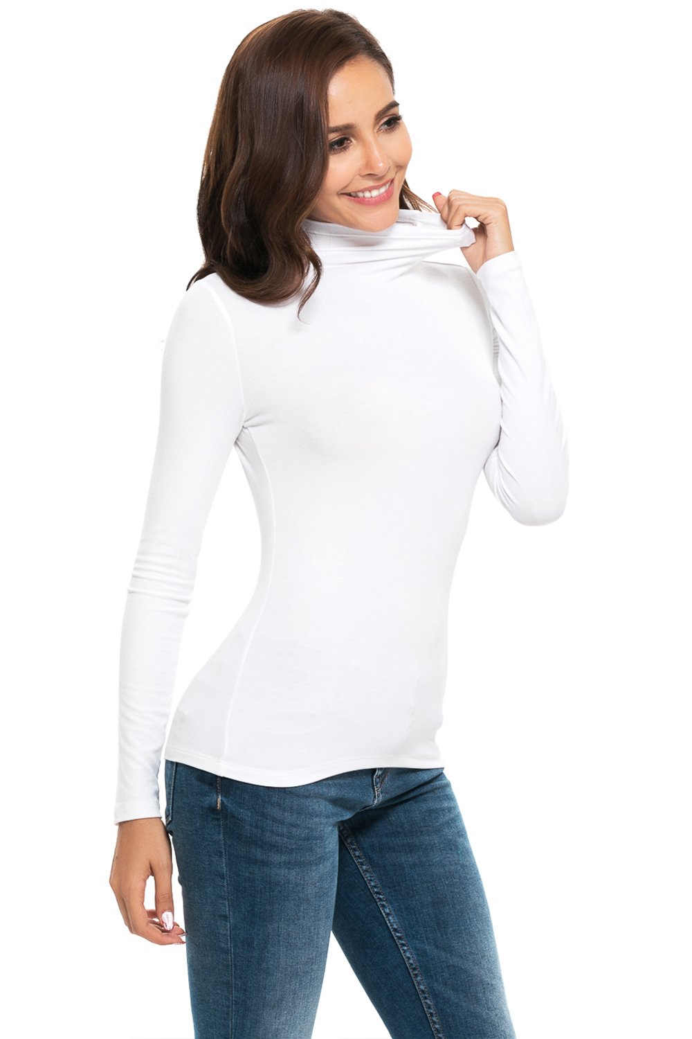 Womens Long Sleeve/Sleeveless Mock Turtleneck Stretch Fitted Underscrubs Layer Tee Tops