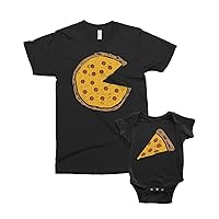 Threadrock Pizza Pie & Slice - Dad Baby Toddler Son Daughter Matching Shirts Set