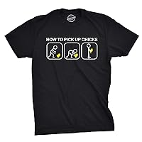 Mens How to Pick Up Chicks Funny T Shirt Easter Gift Graphic Tee Sarcastic Novelty Top Humor Tees