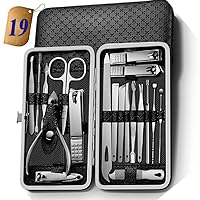 Manicure Set Pedicure Kit Nail Kit-19 in 1 Stainless Steel Manicure Kit, Professional Grooming Kits, Nail Care Kit with Luxurious Travel Case