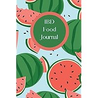Whole and Sliced Watermelon Pattern on Blue Journal to Track IBD Symptoms: IBD Journal (6 x 9 inches, 150 pages)