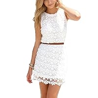 Womens Lace Sleeveless Summer Dress Casual Party Evening Cocktail Sexy