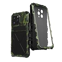 LOFIRY- Waterproof Case for iPhone 15 Pro Max/15 Pro/15 Plus/15, with Hidden Kickstand Cover Full Body Shockproof Heavy Duty Protective Shell Case (15 Plus 6.7'',Green)