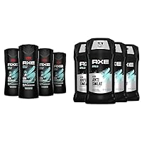 Body Wash Apollo 4 Count for Long Lasting Freshness Sage & Cedarwood Men's Body Wash & Apollo Antiperspirant Deodorant Stick For Men Sage & Cedarwood 48 Hr