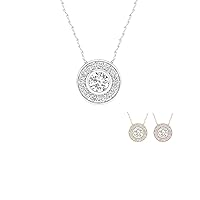 10k Gold 1/4CT TDW Diamond Halo Pendant Necklace For Women (I-J, I2)