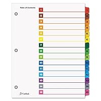 Cardinal 61518 Traditional OneStep Index System, 15-Tab, 1-15, Letter, Multicolor, 15/Set