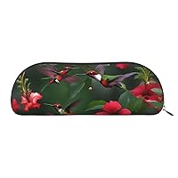 Hummingbirds Red Flower Hibiscus Print Cosmetic Bags For Women,Receive Bag Makeup Bag Travel Storage Bag Toiletry Bags Pencil Case