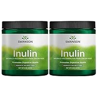 Swanson Inulin - Prebiotic Soluble Fiber Powder Promoting Digestive Health - Naturally Occurring FOS from Chicory Root Supporting Overall Gut Performance - (8 oz Each) 2 Pack