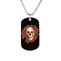 Rose Skull Flowers Personalized Picture Necklace Pendant Memorial Keepsake Jewelry Gift
