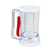 Pancake Batter Dispenser - Kid Friendly & Mess Free Cupcake Batter Dispenser with Squeeze Handle for Precise Portion Control, Also Perfect for Waffles, Crepes, Cakes (4 Cup Capacity)