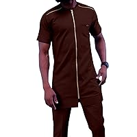 African Clothing for Men Tracksuit Dashiki Shirts and Print Pants Set Outfits Wear Sweatsuit Bazin Riche