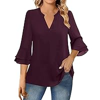 Womens Tops Casual,Women's Zipper Summer Pleated Button Short Sleeve T-Shirt Summer V-Neck Solid Color Casual Tops