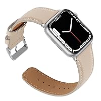 Anlinser Leather Strap Compatible with Apple Watch Strap 45 mm 44 mm 42 mm 41 mm 40 mm 38 mm, Replacement Straps for Men and Women Compatible with iWatch Ultra 2 Series 9 8 7 6 5 4 3 SE (41 mm/40