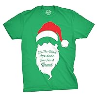 Mens Most Wonderful Time for A Beard Tshirt Funny Christmas Tee for Guys Holiday Party