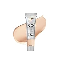 IT Cosmetics Your Skin But Better CC+ Cream Travel Size - Color Correcting Cream, Full-Coverage Foundation, Hydrating Serum & SPF 50+ Sunscreen - Natural Finish - 0.4 fl oz