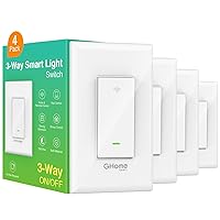 3 Way Smart Switch with Sunrise Sunset Feature, 2.4GHz Remote Control, 3-Way Installation, FCC Listed (4-Pack), White