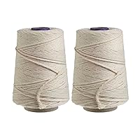 Butchers Cooking Twine, Made of Heavy-Weight Natural Cotton, Perfect for Meat Trussing and Food Prep, 500 ft Cone, Pack of 2