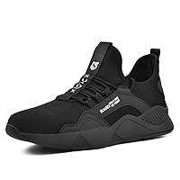 SUADEX Mens Steel Toe Shoes Lightweight Work Sneakers Breathable Safety Shoes for Industrial Coustruction