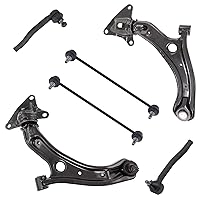 TRQ Front Lower Control Arm Ball Joint Stabilizer Sway Bar Link Tie Rod End Steering & Suspension Kit 6 Piece Set for 2009-2013 Honda Fit / 2010-2011 Insight
