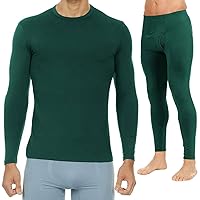 Thermajohn X-Small, Hunter Green Thermal Top & Bottom Bundle | Thermal Compression Shirts & Leggings for Men | Cozy, Flexible Thermal Underwear Set for Cold Weather