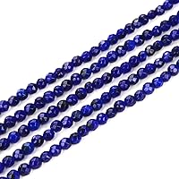 2 Strands Adabele Natural Sapphire Blue Jade Healing Gemstone 6mm (0.24 Inch) Faceted Round Spacer Loose Stone Beads (110-120pcs) for Jewelry Craft Making GH-E8
