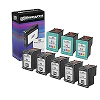 Speedy Inks - 8PK Remanufactured Replacement for HP 92 C9362WN & HP 93 C9361WN Ink Cartridge Set: (5 Black, 3 Color) Compatible with HP 5420v 5442 6310v C3180 C3194 C3100 C3140 C3170 C3173 and More