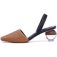 Axellion Mule Slipper For Women, Abnormal Heel Sandals Round Toe Mule Shoes Spherical Sandal Slides For Party Evening
