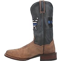 Dan Post Mens Thin Blue Line Square Toe Casual Boots Mid Calf - Blue, Brown