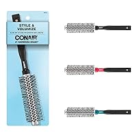 Conair Style & Volumize Metal Round hair brush - Blow Drying brush - Hairbrush for Short Hair Length - Color at random -1 Count