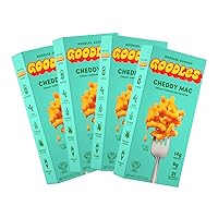 Goodles Cheddy Mac & Cheese 4 Pack, 6oz - 14g Protein, 6g Fiber with Prebiotics, 21 Plant-Based Nutrients and Made w/REAL Cheese! | Clean Label Certified