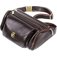 Fanny Packs for Women Men, Waist Pack with Adjustable Strap, Leather Waist Pack for Outdoors/Traveling/Running/Hiking