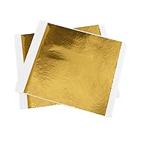 FGLC Gold Leaf (100 sheets Imitation Gold Foil) for Art Crafts Decoration Gilding Crafting Frames Size 8 x 8 cm