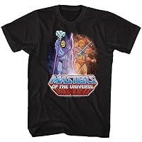 Masters of The Universe He-Man & Skeletor Image Adult Short Sleeve Shirt Graphic Tee Black