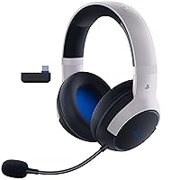 Razer Kaira HyperSpeed Wireless Gaming Headset for Playstation 5 / PS5, PS4, PC, Mobile: 50mm Drivers - HyperClear Cardioid Mic - Memory Foam Cushions - Bluetooth - 30 Hr Battery - White & Black
