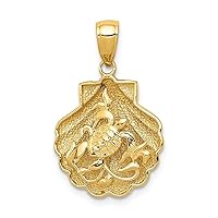 14k Yellow Gold Sea Turtle A Shell Necklace Charm Pendant Fish Life Seashore Seashell Fine Jewelry For Women Gifts For Her