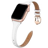 WFEAGL Leather Bands Compatible with Apple Watch Band 38mm 40mm 41mm 42mm 44mm 45mm 49mm Women, Top Grain Leather Strap Slim & Thin Replacement Wristband for iWatch Band Ultra2 Ultra SE & Series 9 8 7 6 5 4 3 2 1