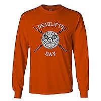 VICES AND VIRTUES Front Graphic Skull Deadlifts Day Fitness Gym Tough Workout Long Sleeve Men's