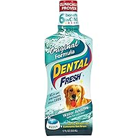 Dental Fresh Water Additive for Dogs, Original Formula, 17oz – Dog Breath Freshener and Teeth Cleaning for Dental Care– Add to Water