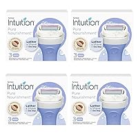 Intuition Pure Nourishment Womens Razor Refills with Coconut Milk and Almond Oil, 12 count