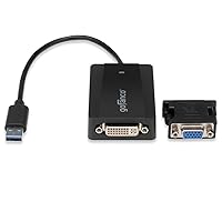 gofanco USB 3.0 to DVI Video Graphics Adapter for Multiple Monitors - Up to 2048x1152 for Windows and macOS, DisplayLink Chip, Includes DVI-to-VGA Adapter for VGA Monitor, USB DVI (USB3DVI)